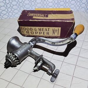 Antique Universal No.1 Food Meat Chopper w Box Complete Set 1930s USA